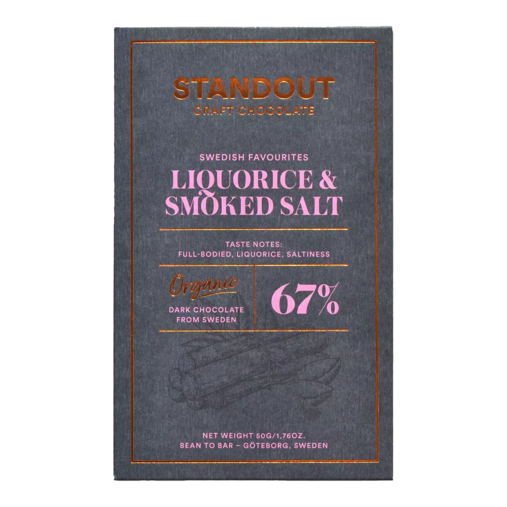 Standout Chocolate Lakrits & Bokrökt Havssalt 67%